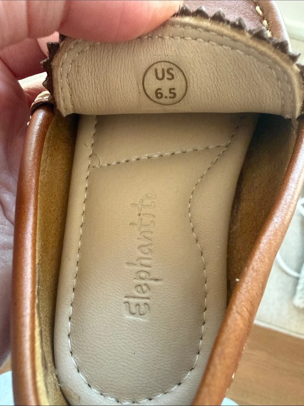 Elephantito Brown Leather Driving Loafers | Toddler US 6.5 | Classic Stripe
